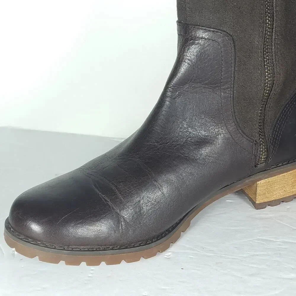 Timberland Women's Bethel Heights US9 Brown Leather Zip Knee High Riding Boots